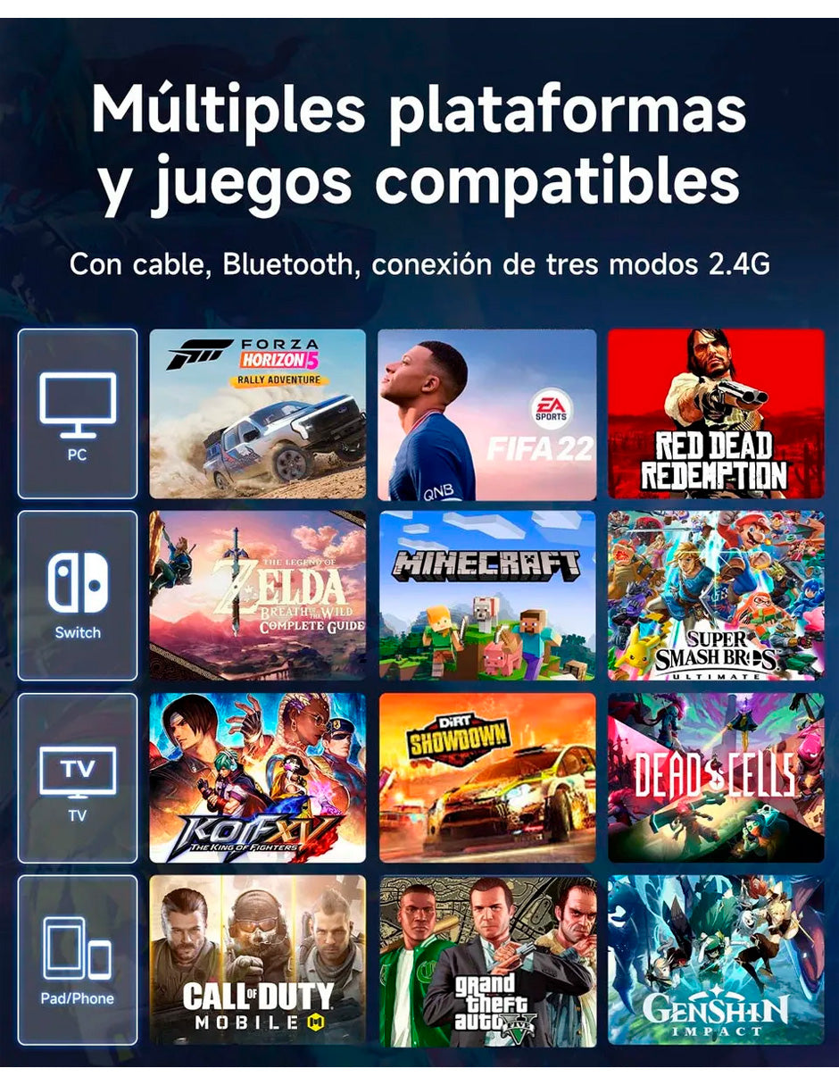 Mando Inalámbrico X15 2.0 Bluetooth inalámbrico Gamepad  Negro
