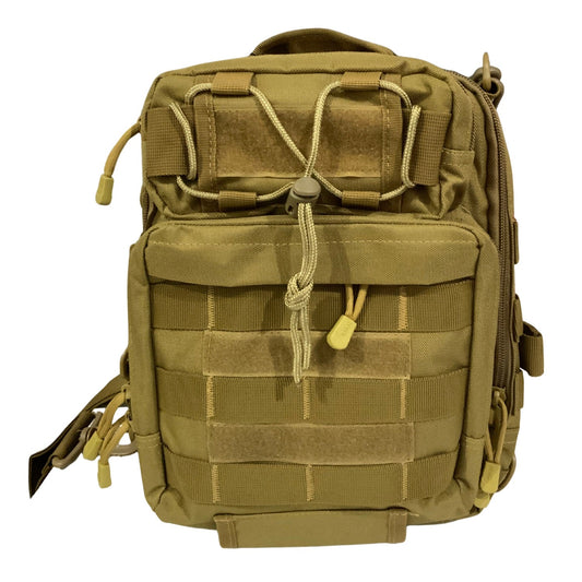 Mochila sling táctica de 6.55 L con sistema MOLLE, para pecho o espalda