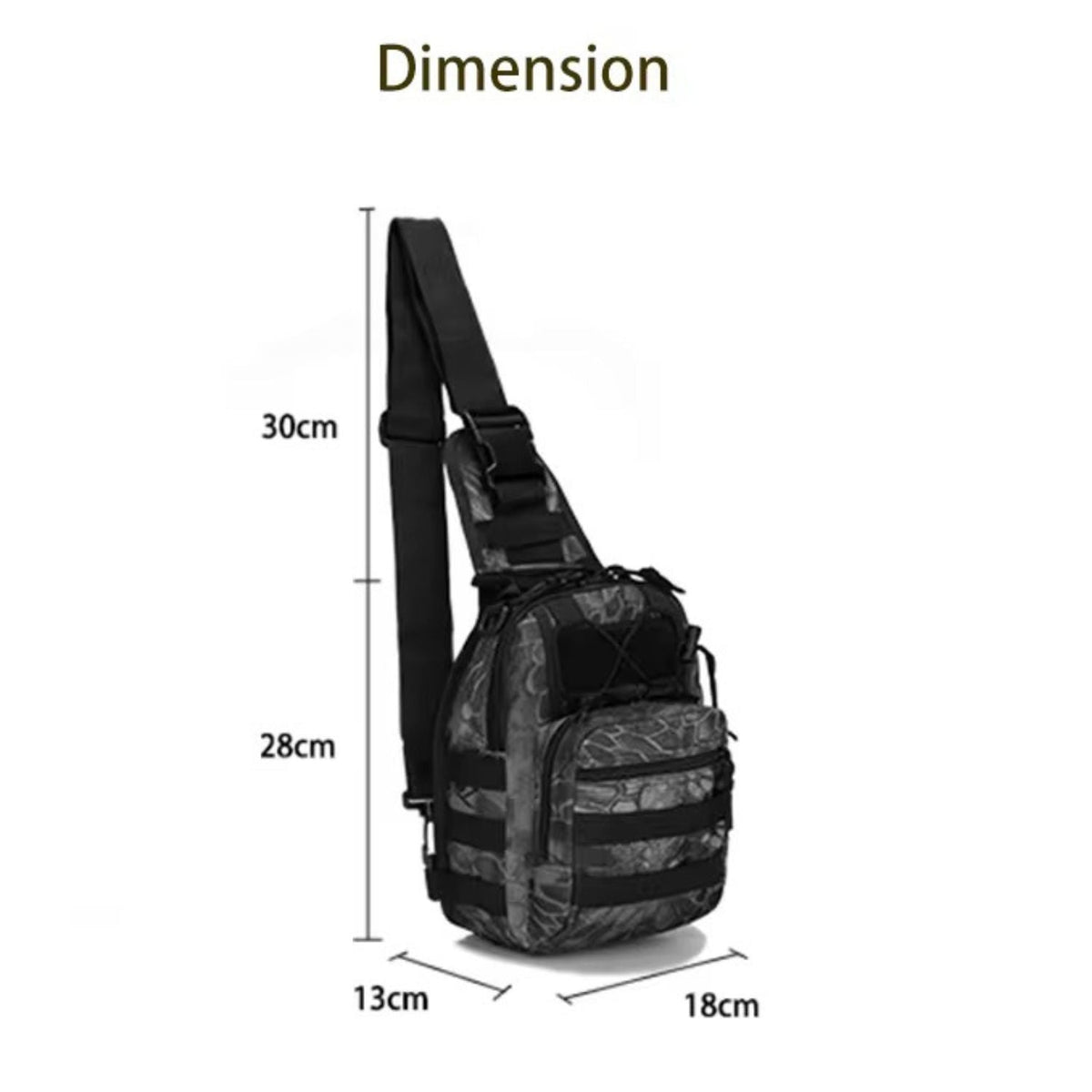 Mochila sling táctica de 6.55 L con sistema MOLLE, para pecho o espalda - foto 6