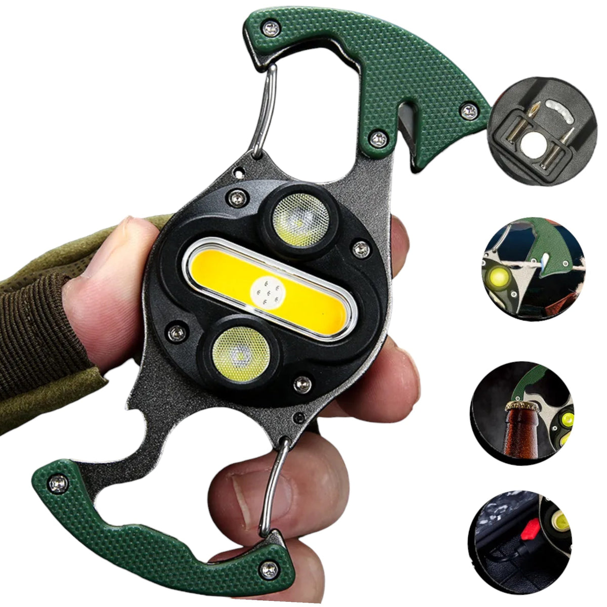 Mini linterna LED COB tipo C con imán y cortador de soga, XBD-004