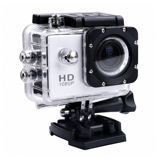 Cámara deportiva Full HD 1080P con carcasa sumergible y accesorios