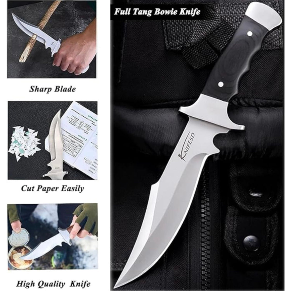 Cuchillo de hoja fija para supervivencia con funda, versión CH - foto 3