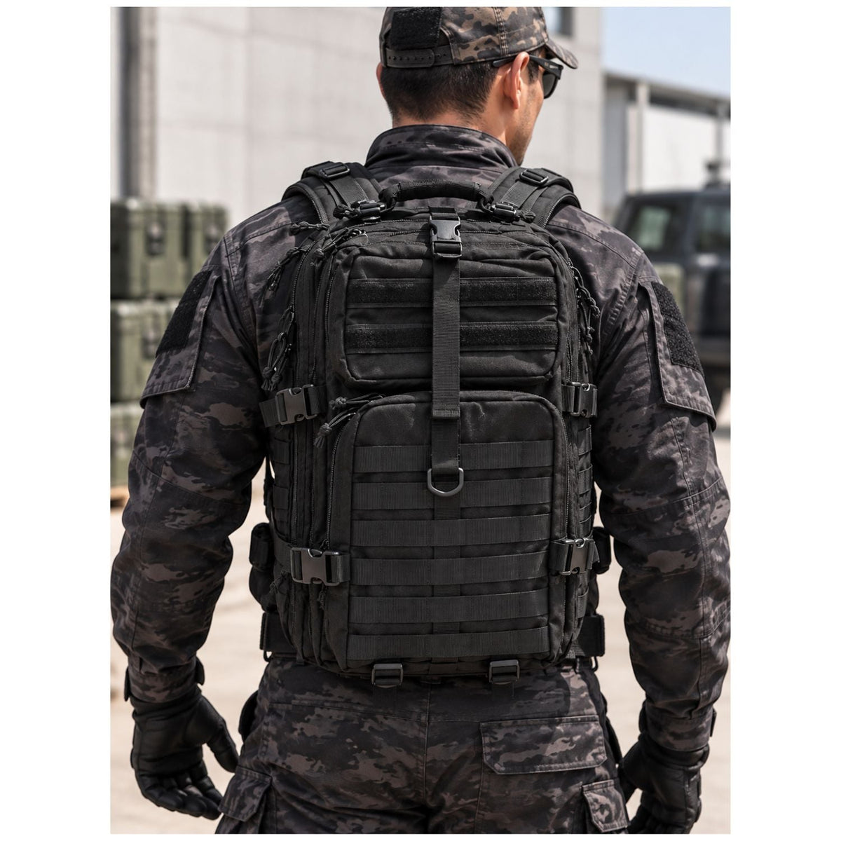 Mochila táctica de 34 L con MOLLE, forro impermeable y 4 compartimentos - foto 6