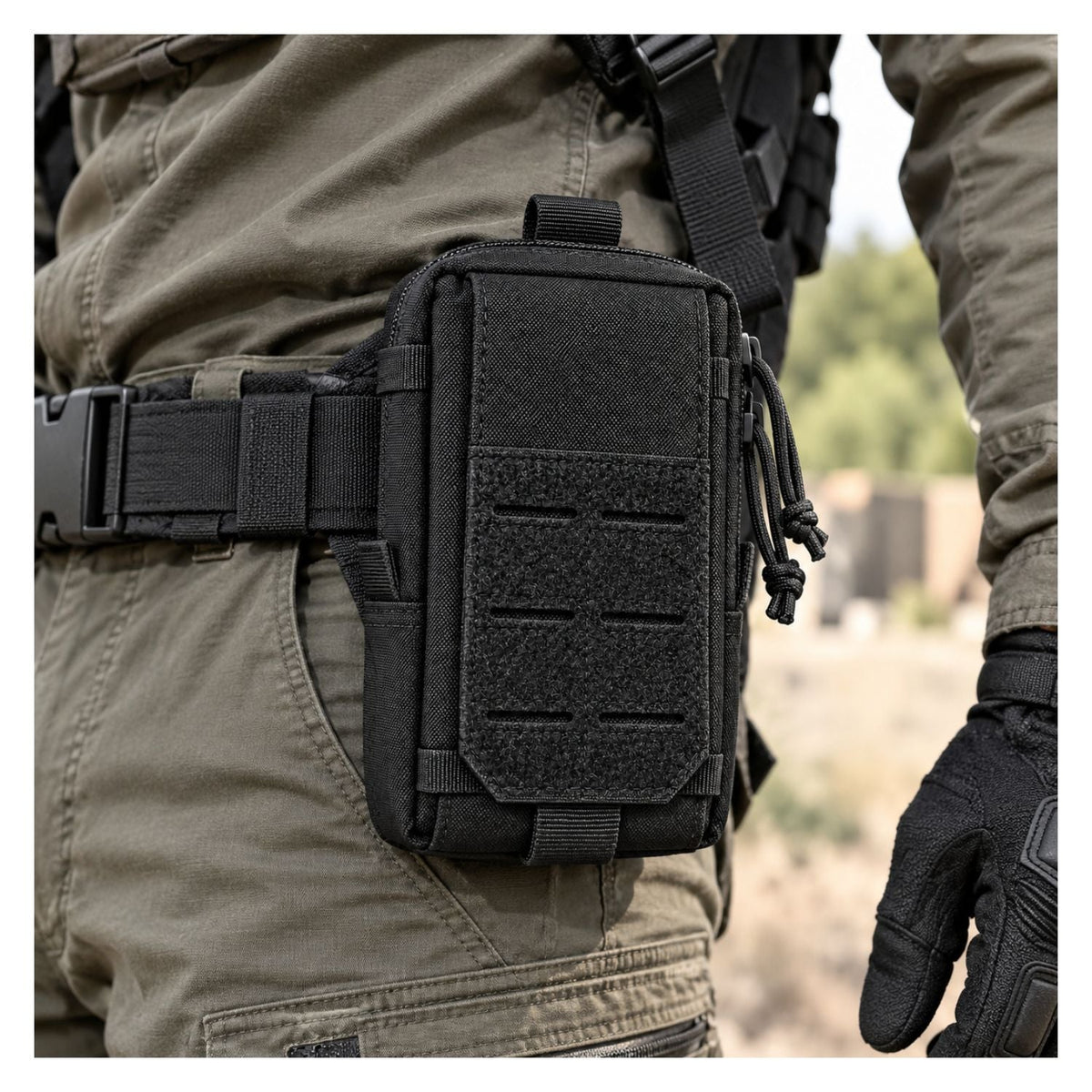 Bolsa MOLLE multiusos de corte láser con doble cierre y manija - foto 5