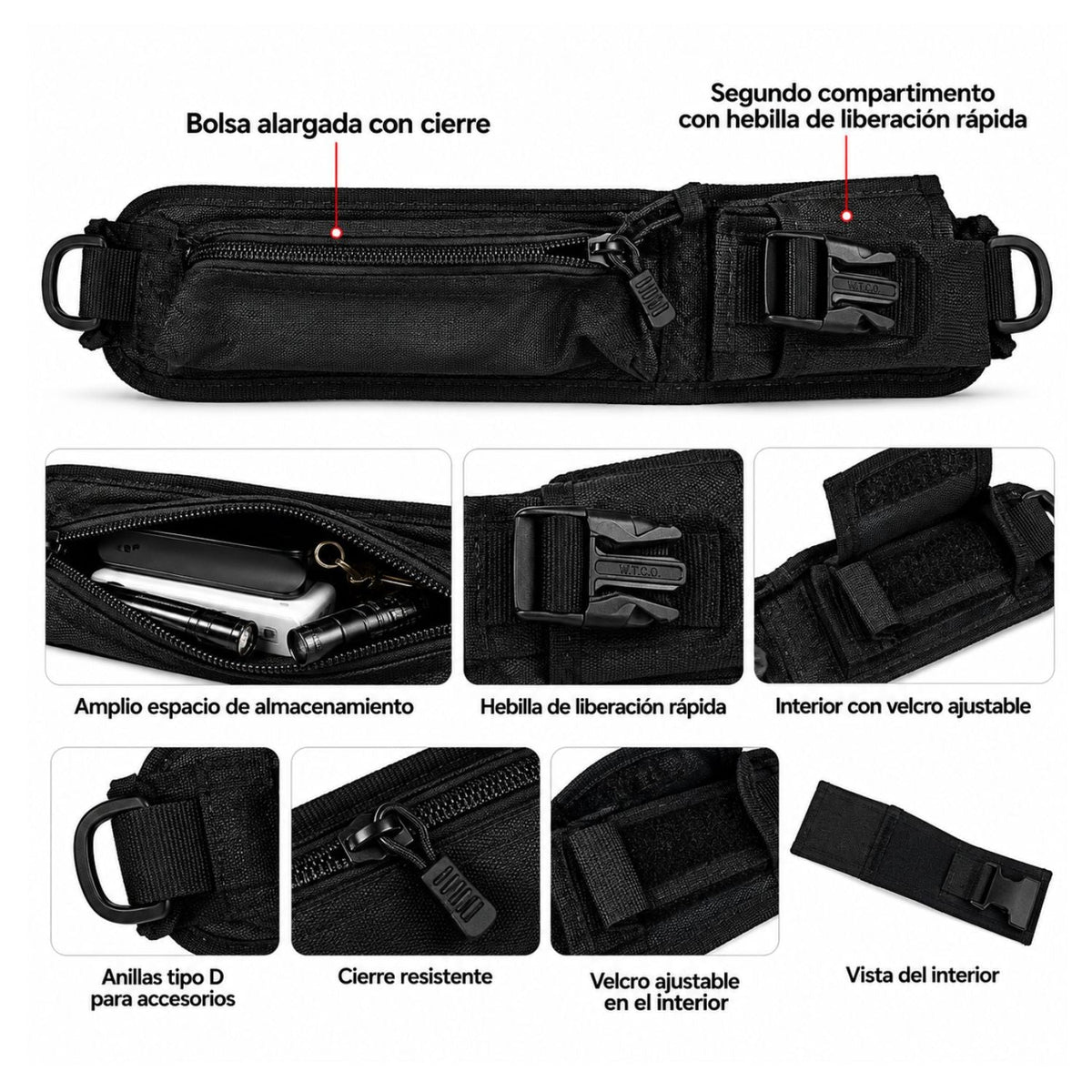 Bolsa modular alargada para cinturón o mochila con sistema MOLLE - foto 3