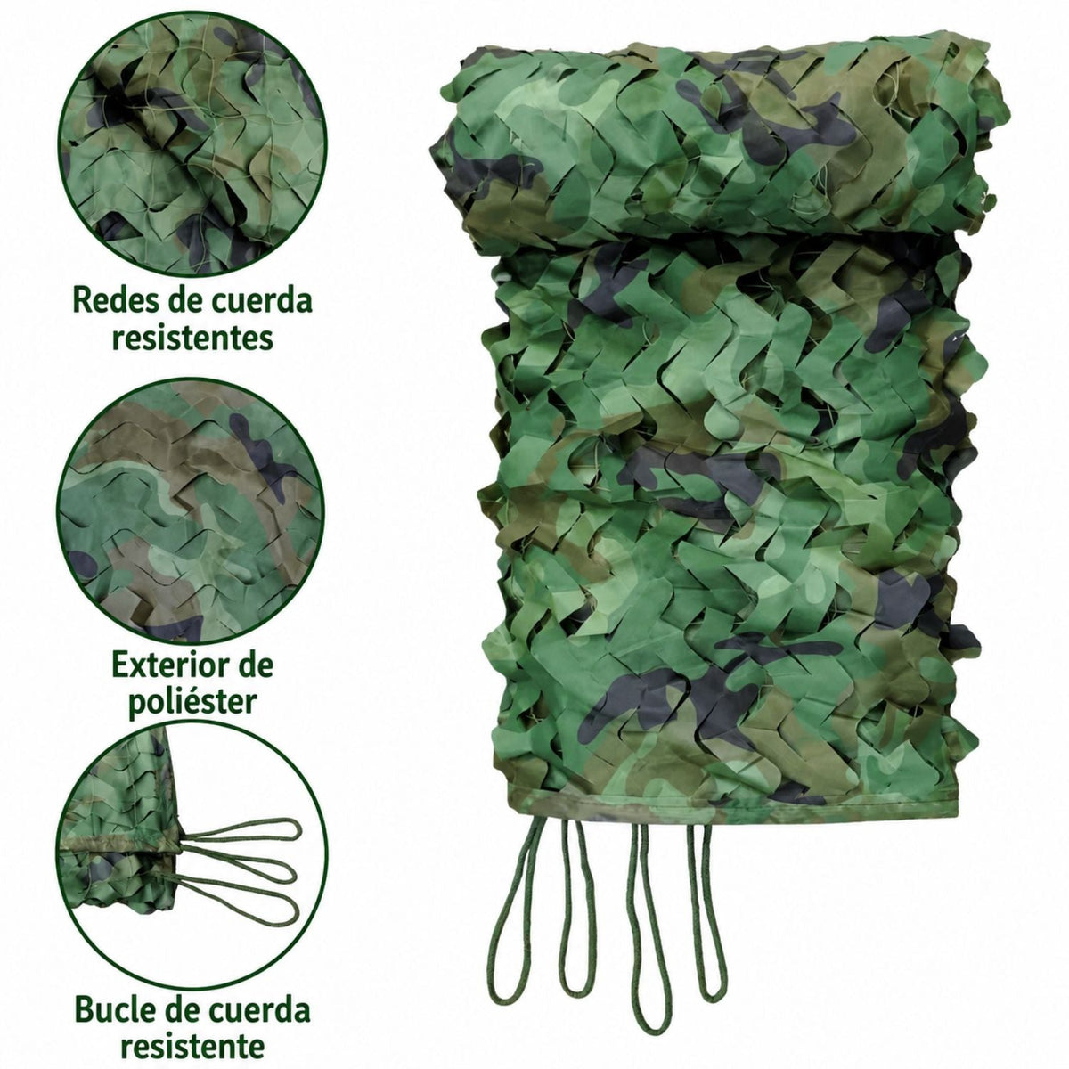 Red de camuflaje militar de 6 x 4 metros con bucles reforzados - foto 4