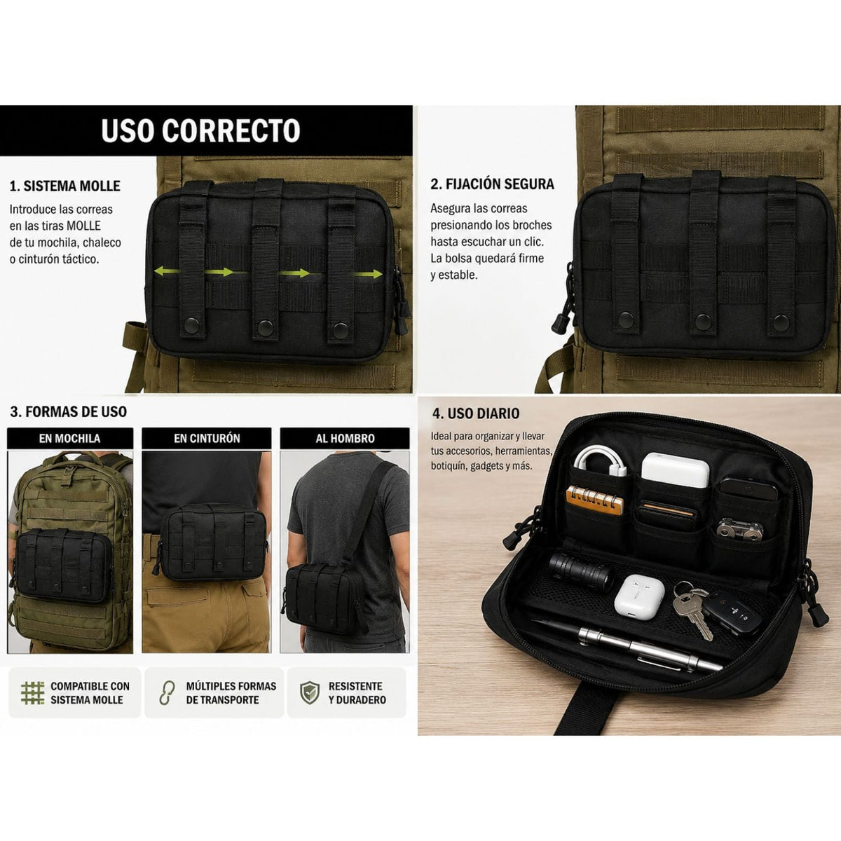 Bolsa organizadora EDC con sistema MOLLE e impermeable - foto 4