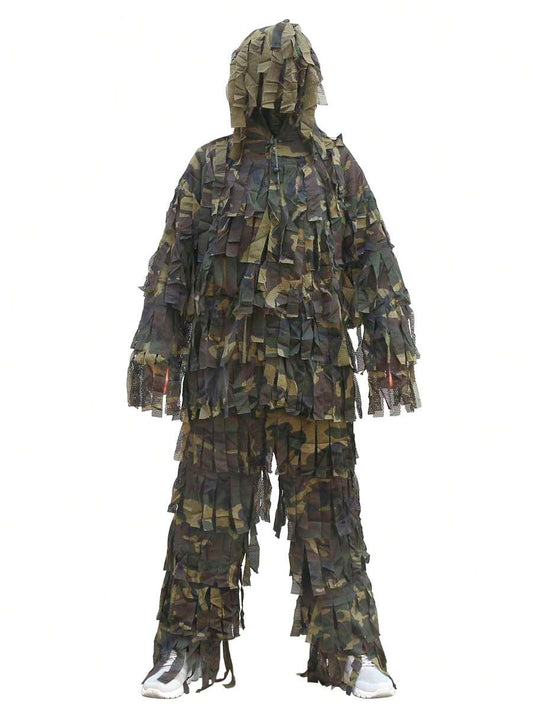 Traje camuflaje de exterior: pantalón y chamarra con gorro YF003