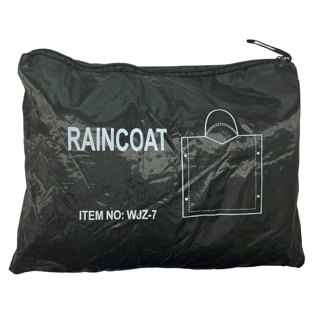 Poncho impermeable negro con capucha, botones de presión y reflejantes - foto 4