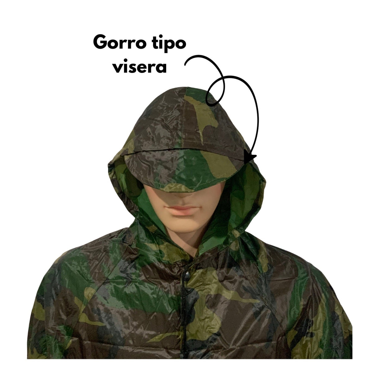 Impermeable camuflaje con capucha, visera y funda de transporte - foto 5