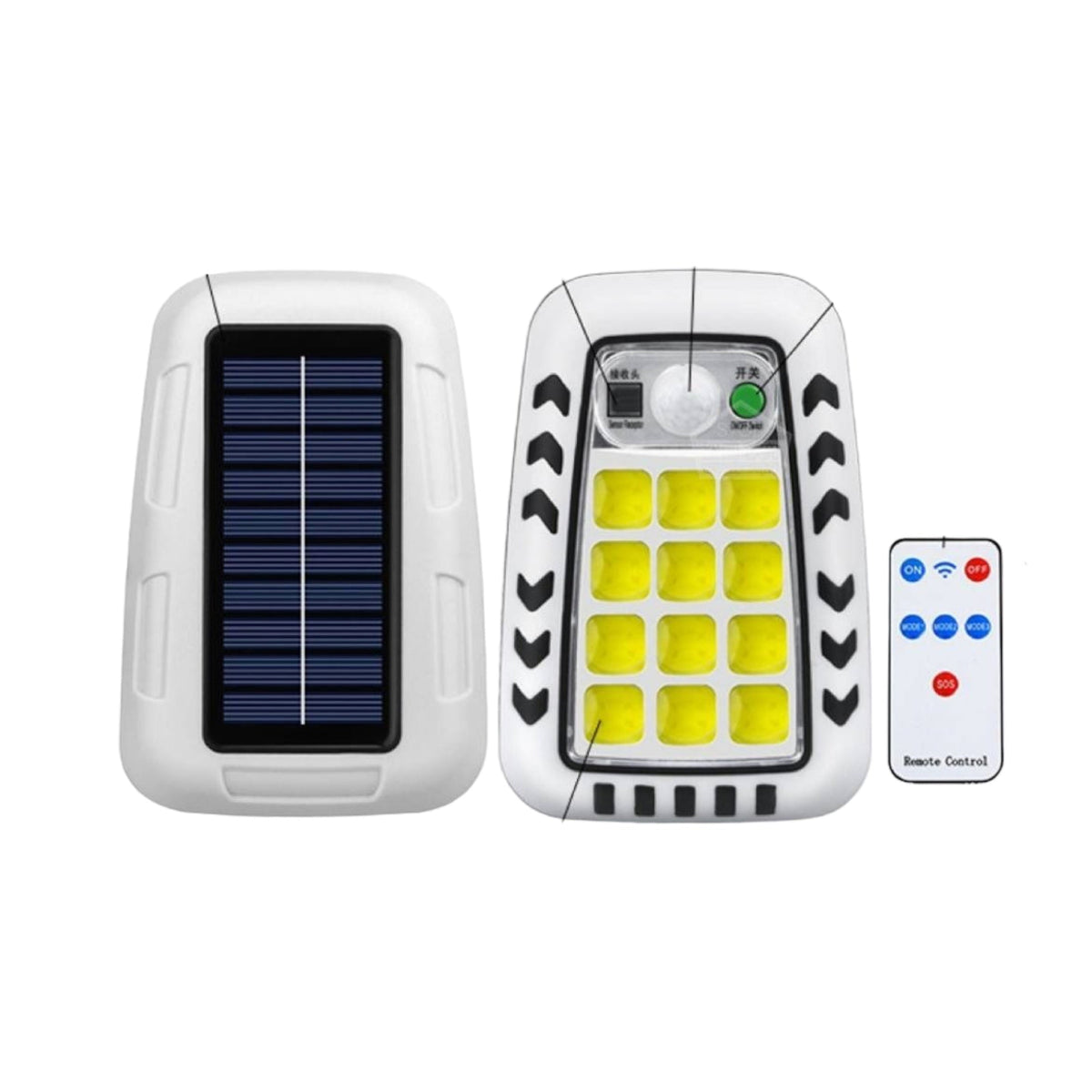 Luz solar con sensor y control remoto de 30 W, modelo YX666C - foto 2