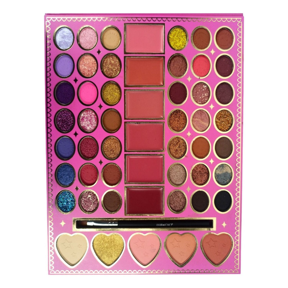 Set de maquillaje con sombras, iluminadores y labial: 53 tonos - foto 3