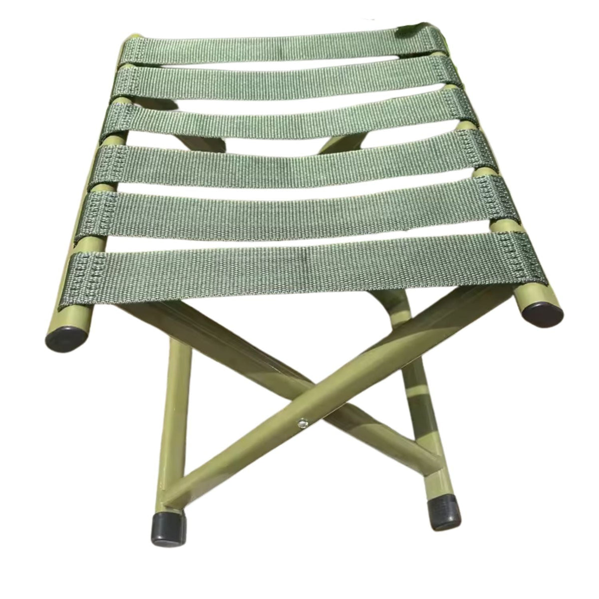 Banquito plegable militar verde, compacto y resistente para exteriores
