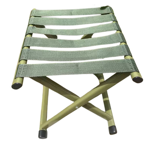Banquito plegable militar verde, compacto y resistente para exteriores