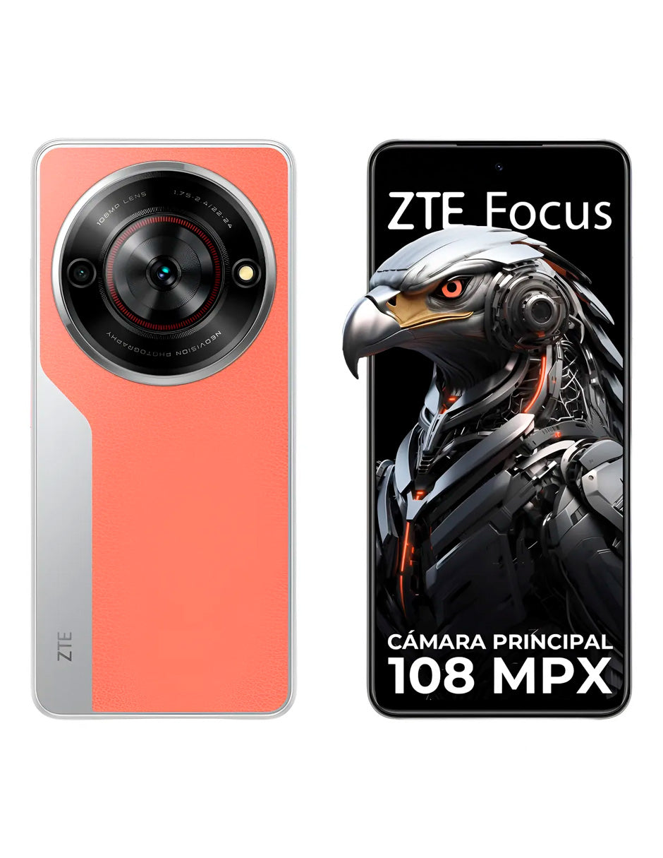 Smartphone Focus con 256 GB + 4 GB RAM – Desbloqueado, Naranja