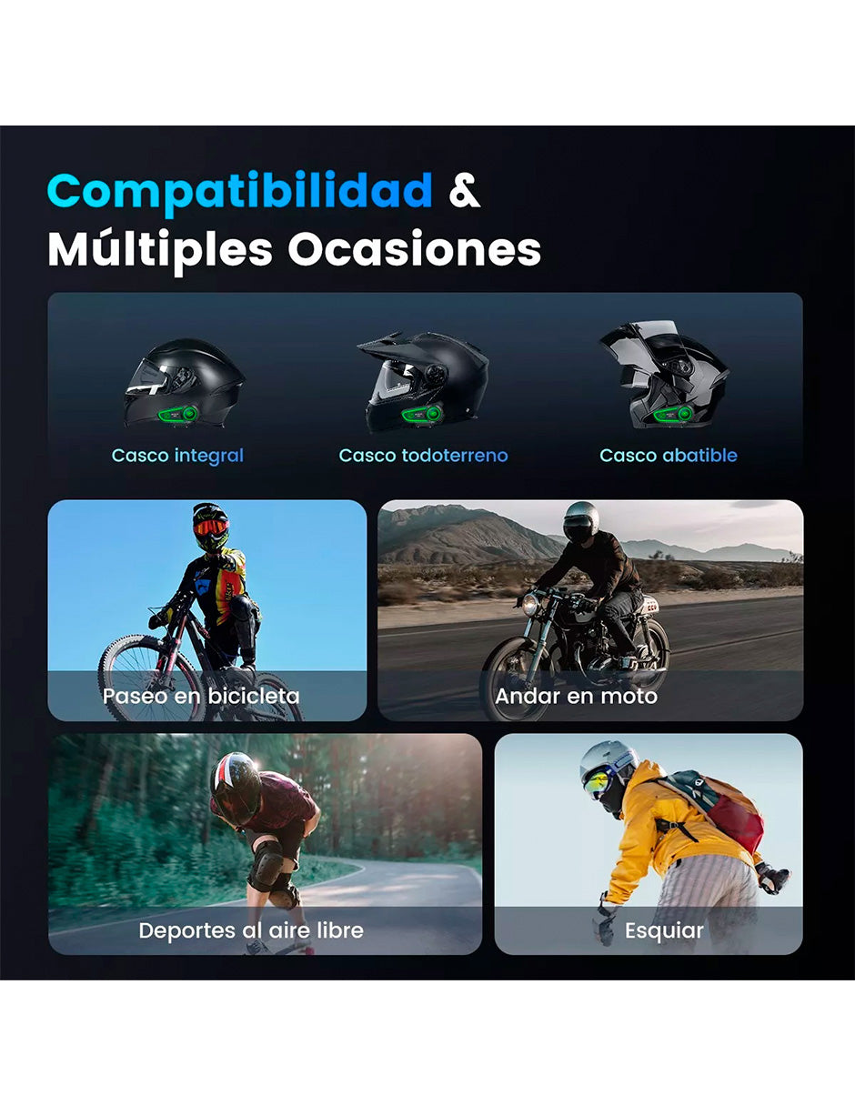 Audífonos Para Casco De Motos Impermeables Ipx7