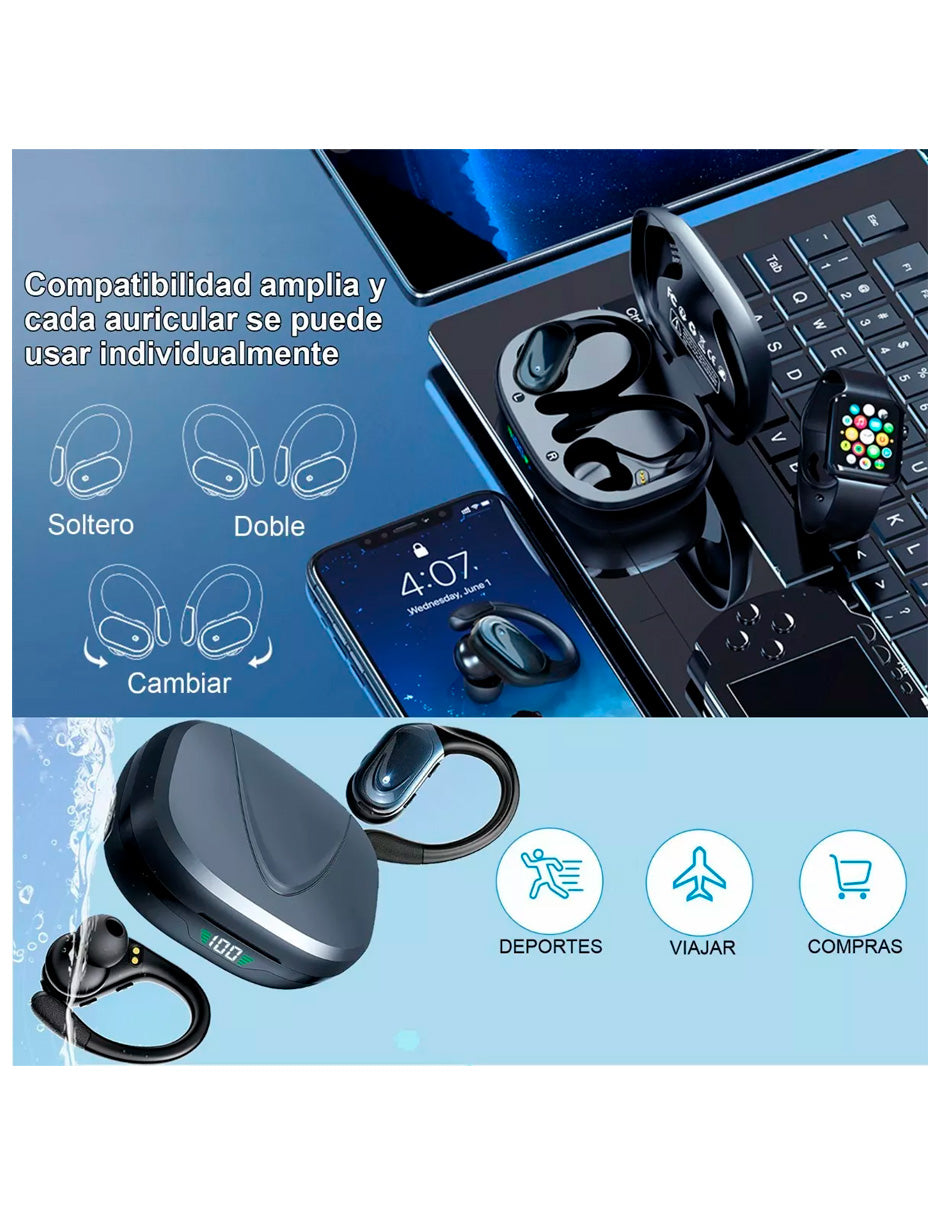 Auriculares Inalámbricos Deportivos Bluetooth Con Ganchos YD