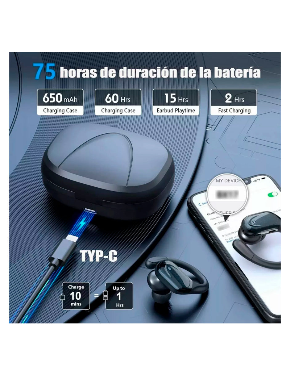 Auriculares Inalámbricos Deportivos Bluetooth Con Ganchos YD