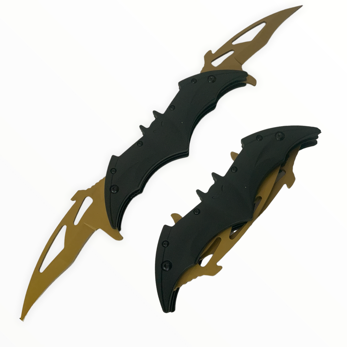 Navaja de colección estilo batman en dorado, modelo F2095