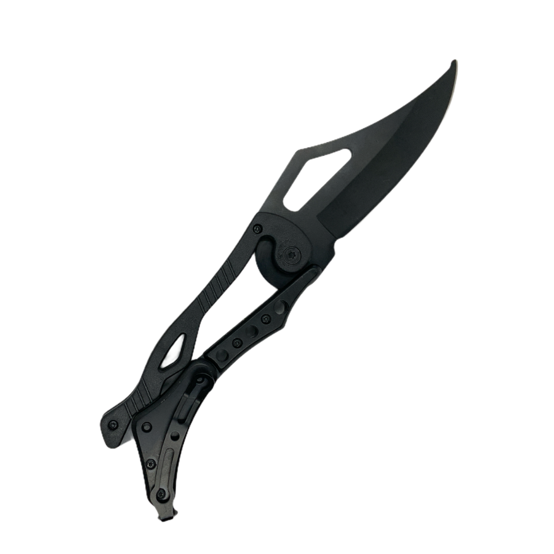Navaja táctica de apertura mecánica con clip y funda F511
