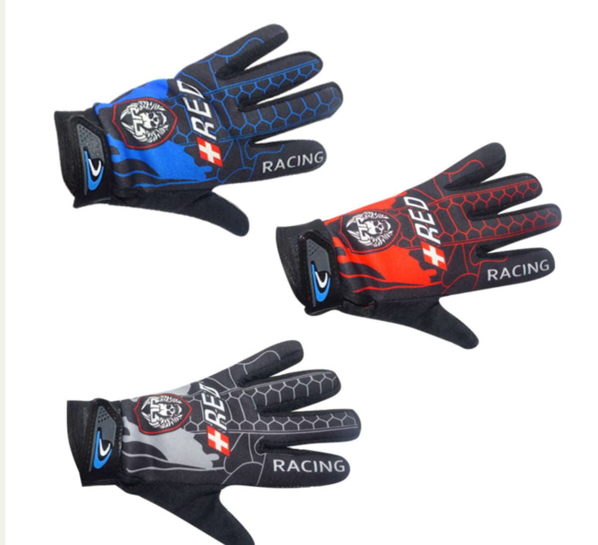 Guantes racing con calavera, modelo GJ7056