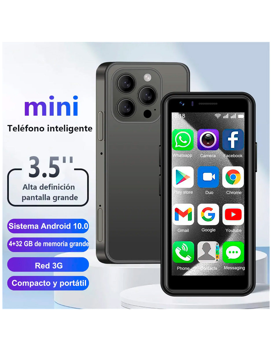 Mini Smartphone i15 Pro 4 Gb Ram y 32 Gb 3000 mah Negro