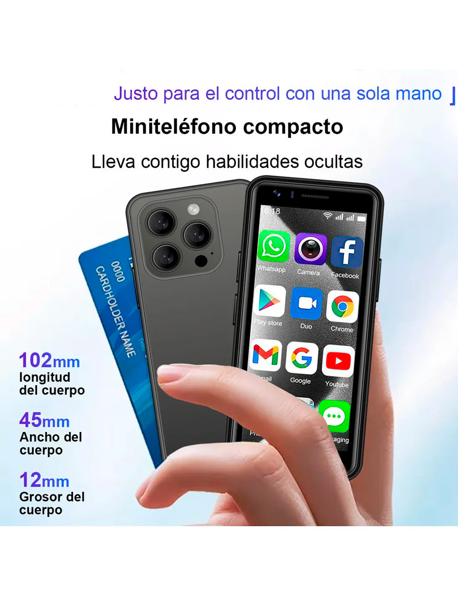 Mini Smartphone i15 Pro 4 Gb Ram y 32 Gb 3000 mah Negro