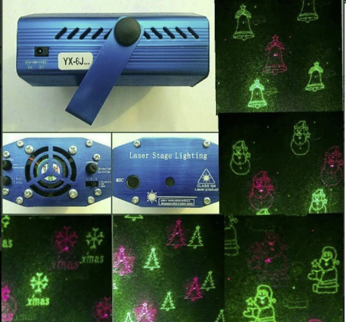 Mini proyector láser rojo y verde con figuras navideñas Q106 - foto 4