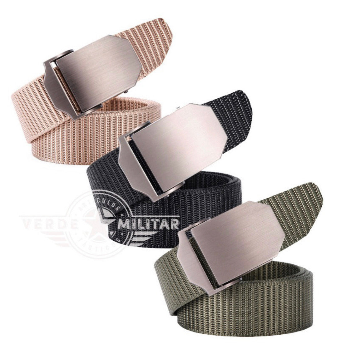 Cinturón táctico con hebilla metálica para uniforme y uso casual