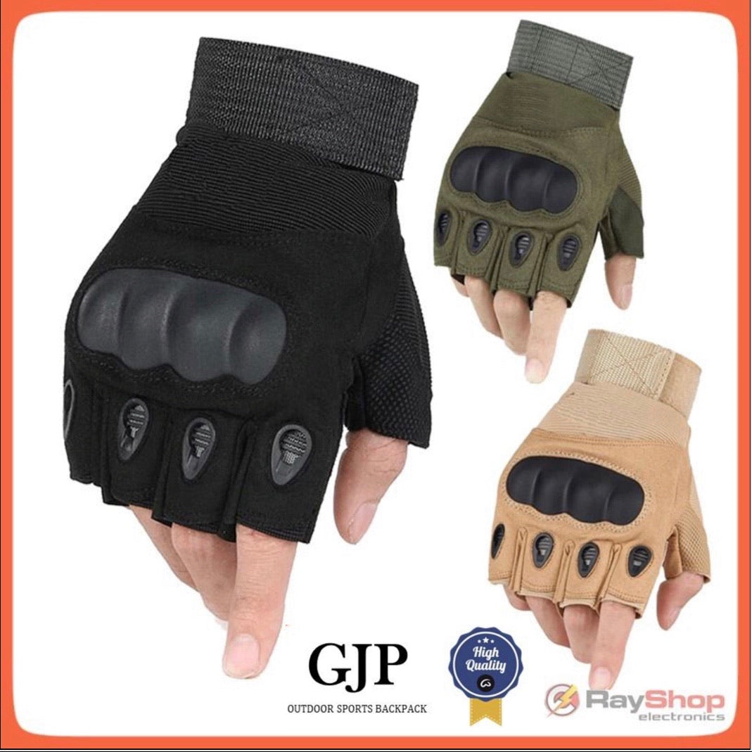 Guantes tácticos de medio dedo con protección rígida en nudillos