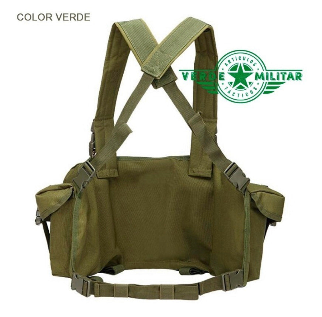 Pechera táctica con bolsas para cargadores y tirantes ajustables - foto 6