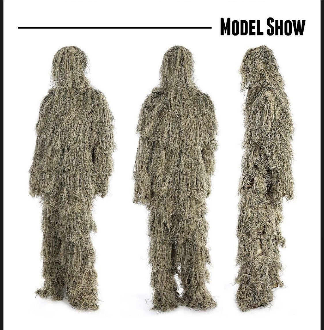 Traje ghillie camuflaje 3D de talla libre para caza y gotcha - foto 4