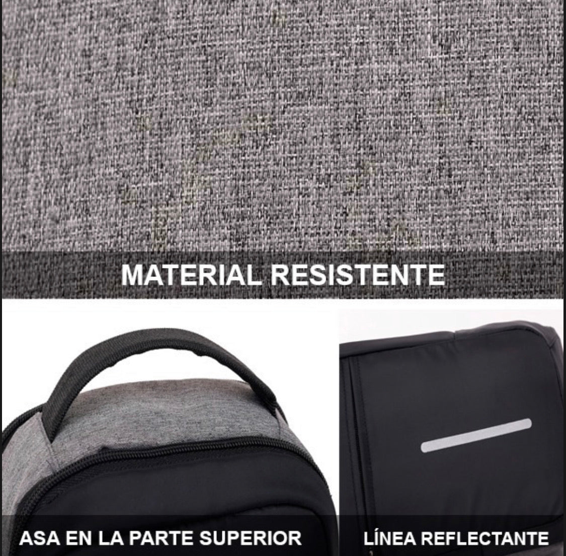 Mochila pechera antirrobo con puerto USB y cable integrado VE645 - foto 8
