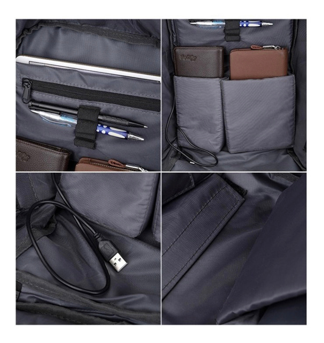 Mochila antirrobo impermeable con puerto USB para laptop - foto 5