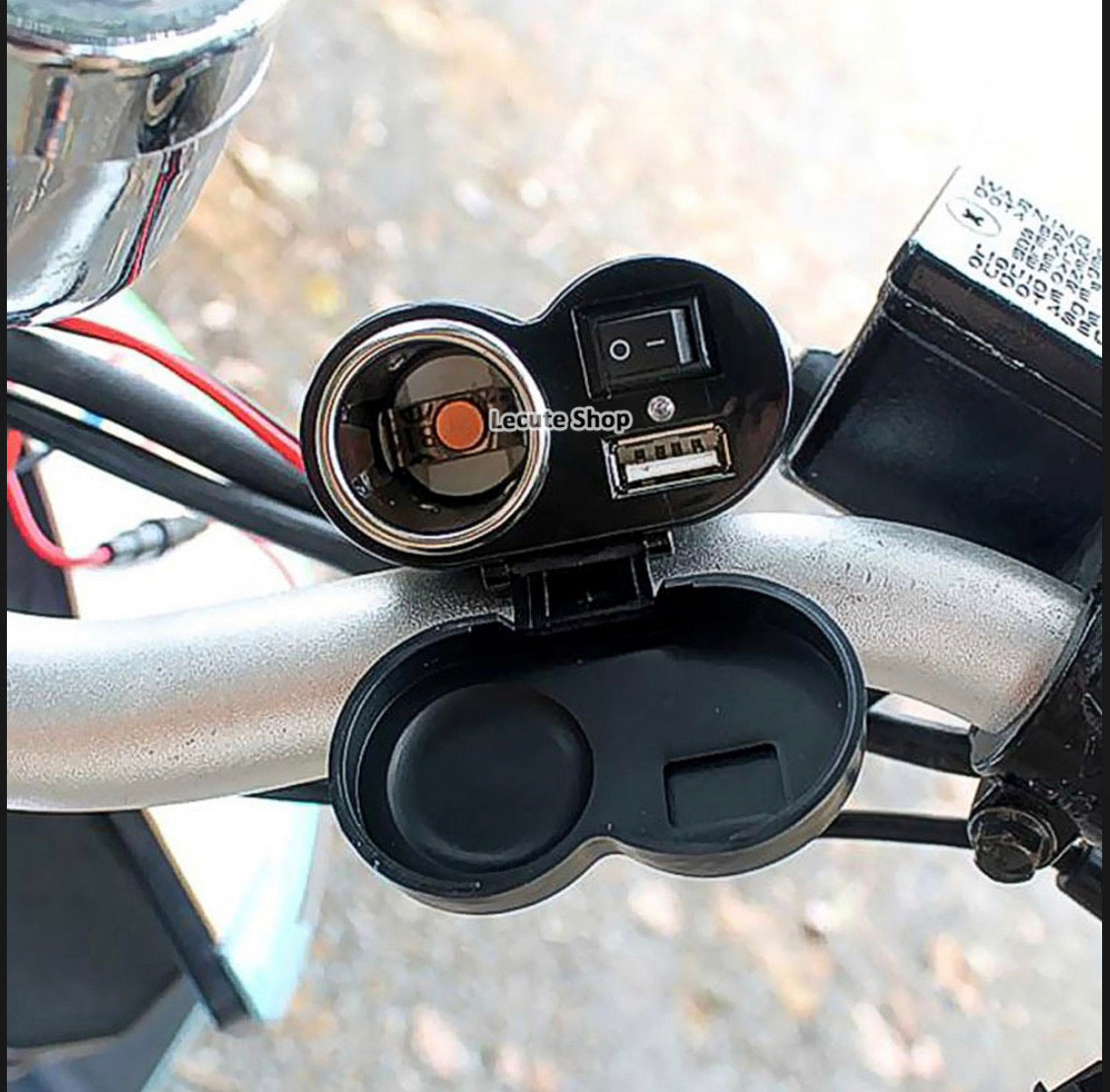 Cargador USB para motocicleta con cable de 1.2 m y soporte fijo MTC06 - foto 2