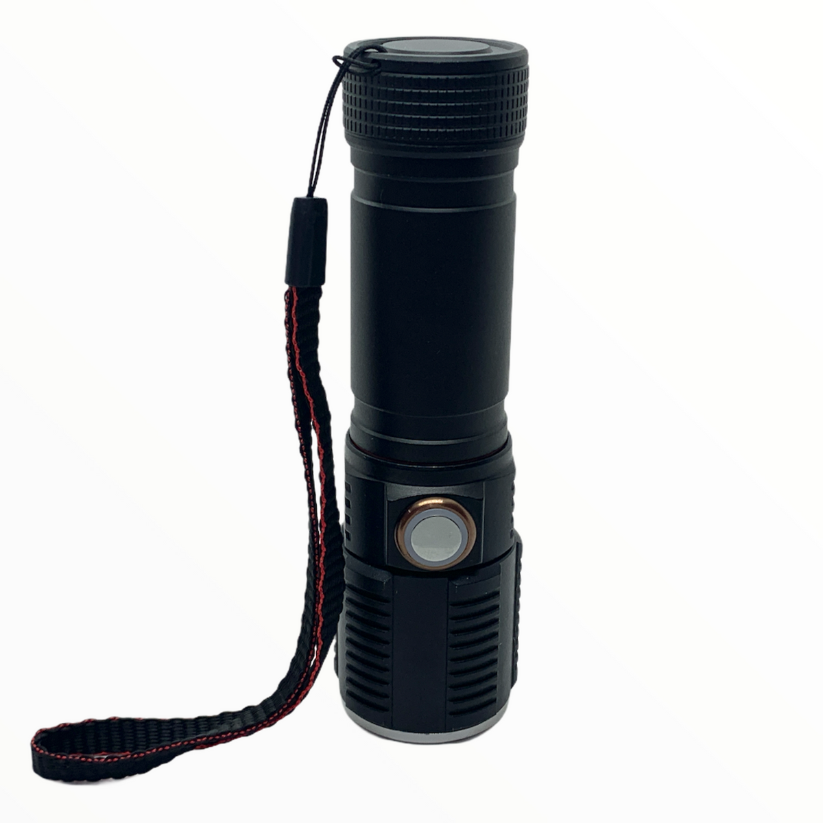 Linterna LED T6 con botón touch, zoom, pila 26650 y USB A731 - foto 2