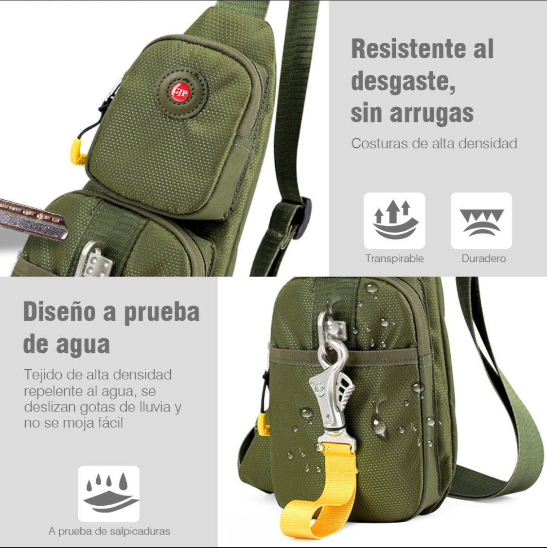 Pechera táctica tipo mochila cangurera con cierres metálicos, modelo 1113 - foto 4
