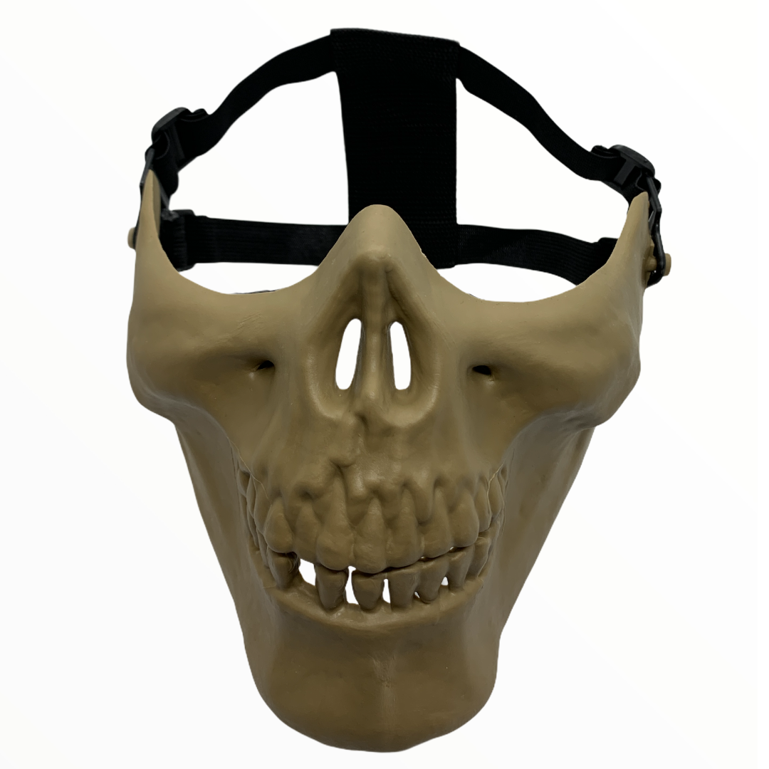 Máscara de media cara estilo calavera con mandíbula para moto y gotcha