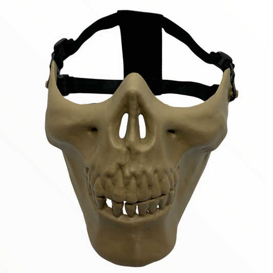 Máscara de media cara estilo calavera con mandíbula para moto y gotcha