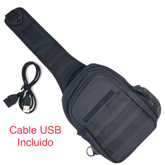 Mochila pechera táctica de 6 litros con USB y sistema Molle
