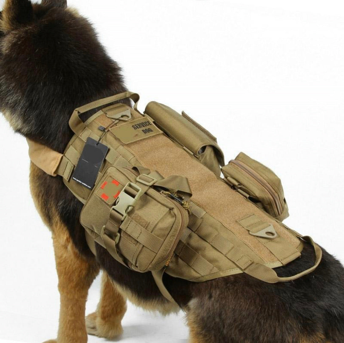 Chaleco táctico para perro con tres bolsas desmontables