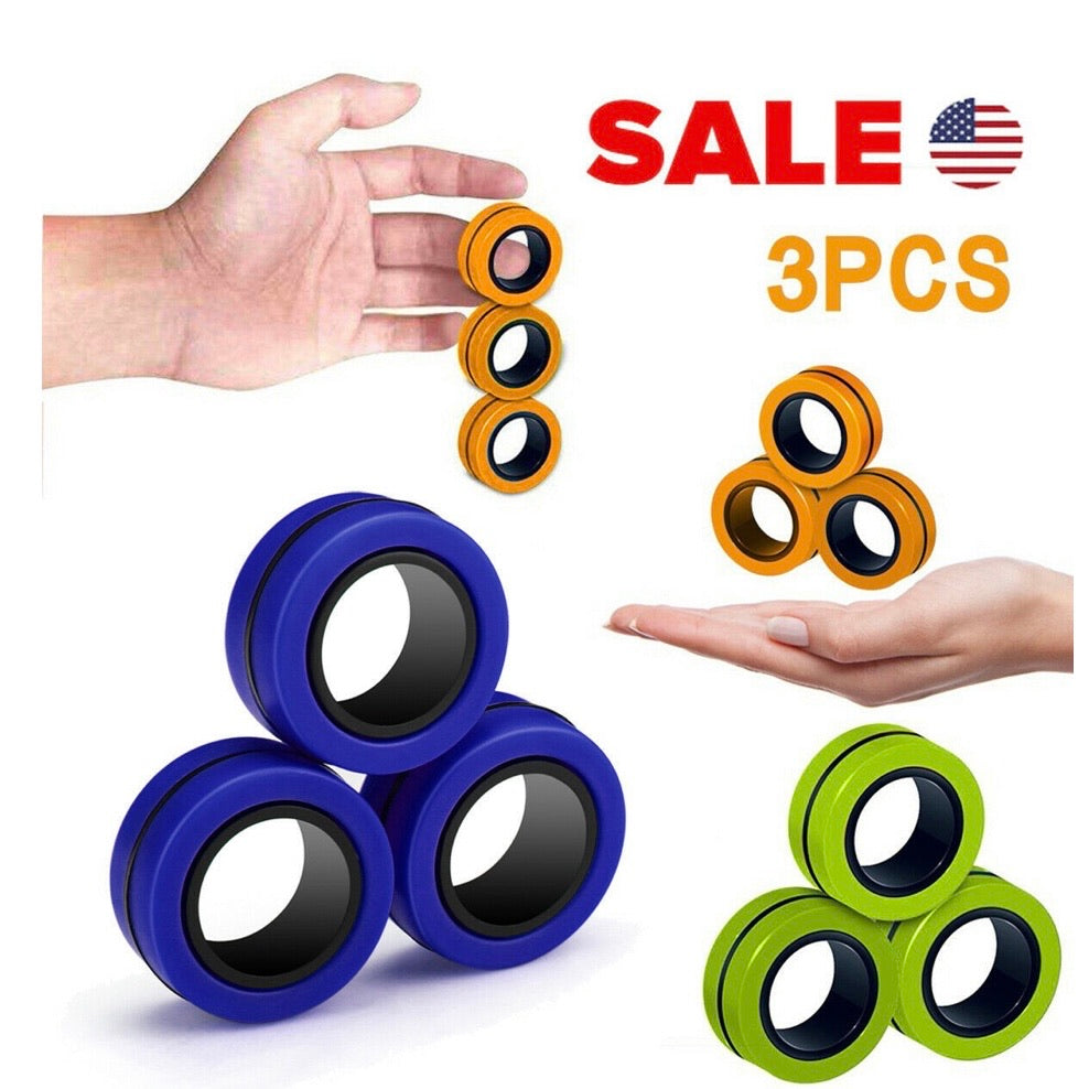 Set de 3 anillos magnéticos giratorios para entretener los dedos
