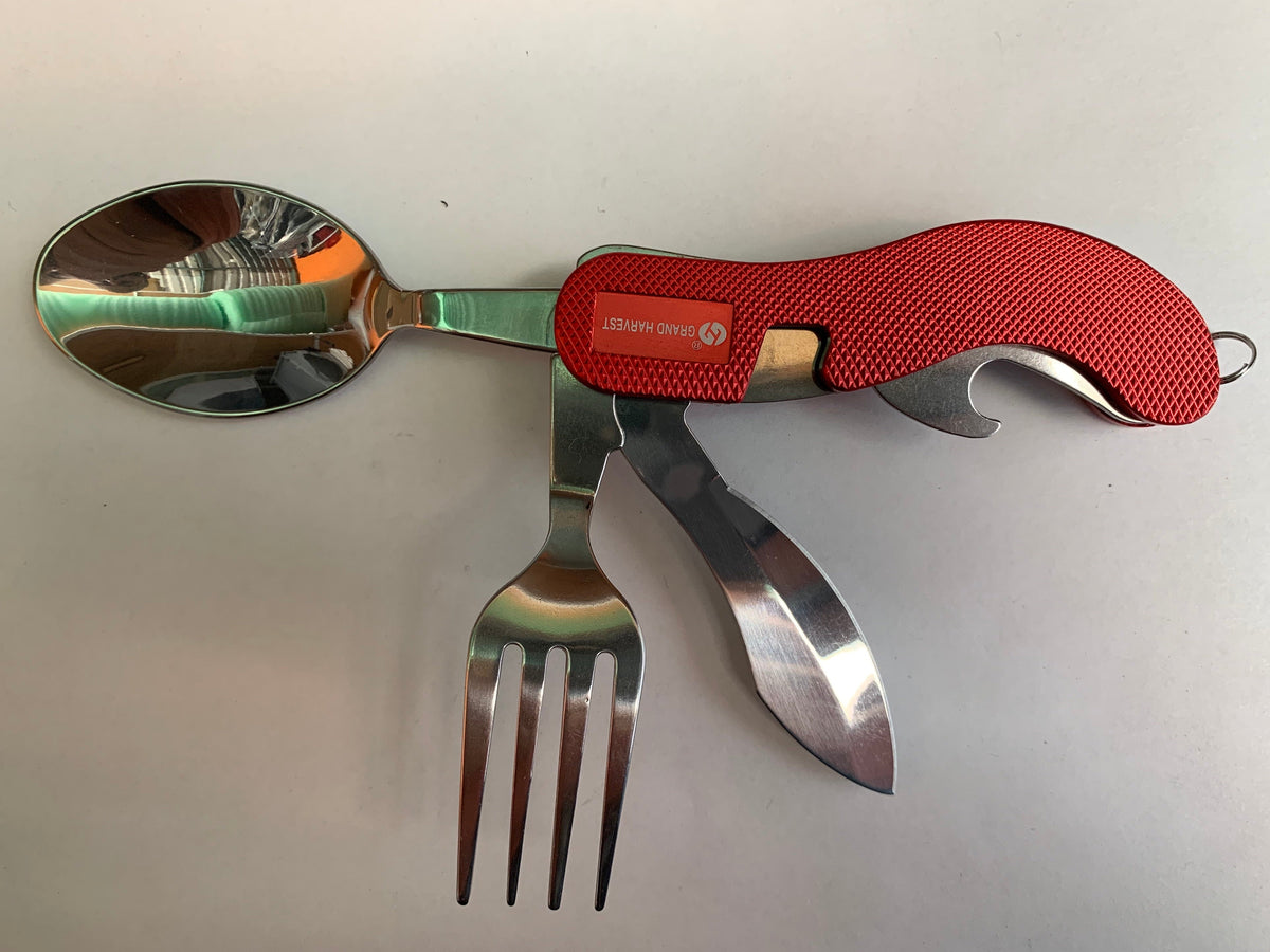 Cubiertos plegables de camping con cuerpo de 10 x 3.5 cm W04AL
