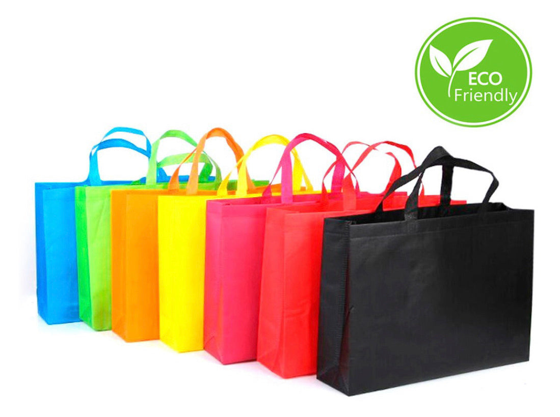 Bolsa ecológica de tela friselina reutilizable, 34.5 x 44 x 12 cm