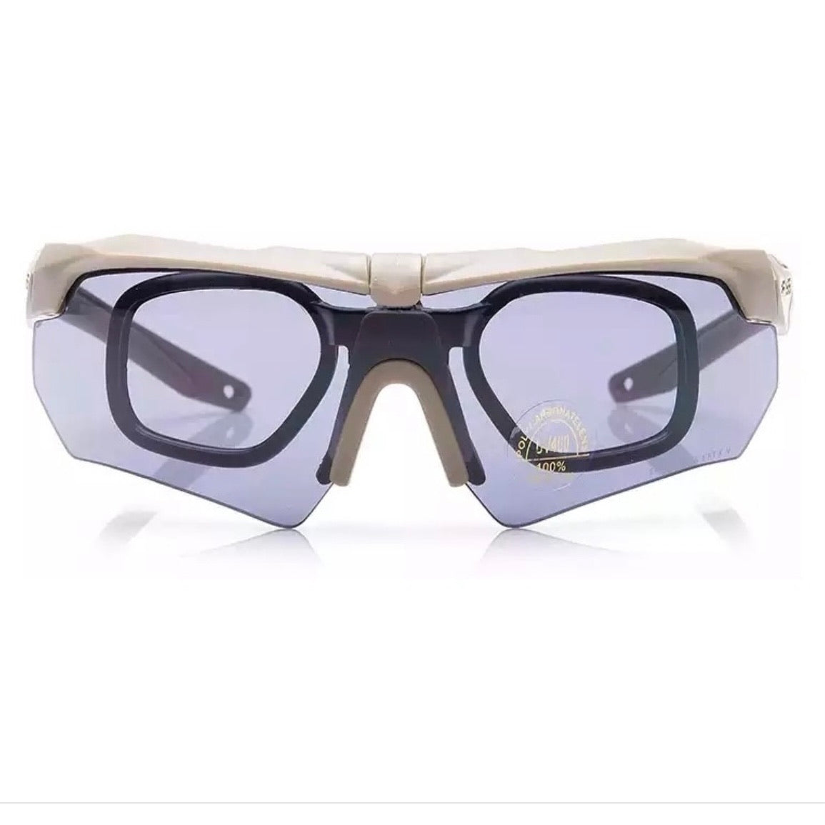 Lentes balísticos con 3 micas antiempañantes y base para graduación - foto 2