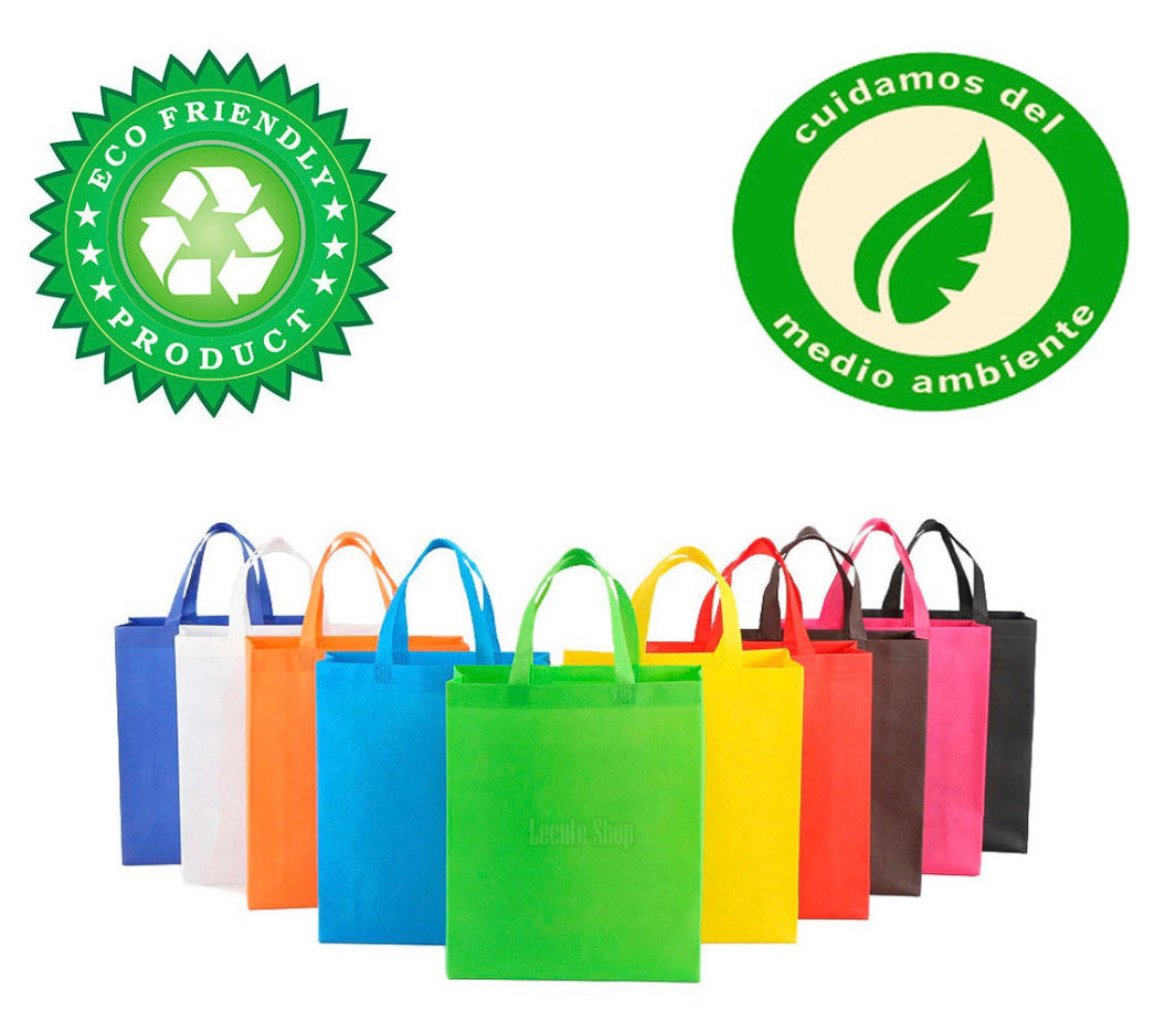 Bolsa ecológica de tela friselina reutilizable, 34.5 x 40 x 12 cm