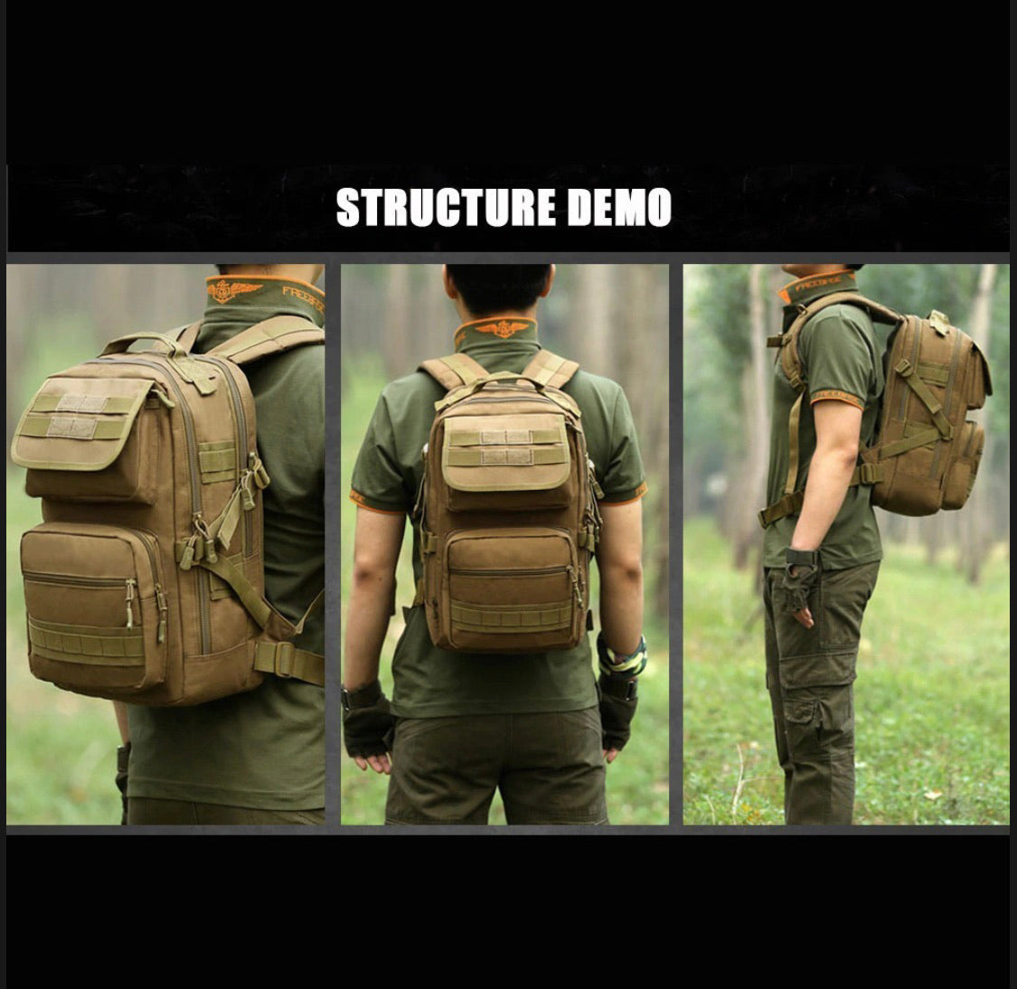 Mochila táctica de 35 litros reforzada, modelo GJ601 - foto 6