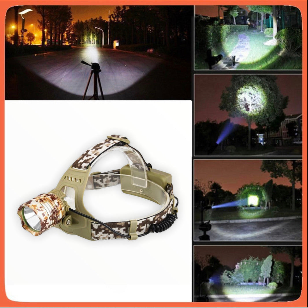 Lámpara de cabeza LED T9 con zoom y carga USB, modelo 402-T9 - foto 5