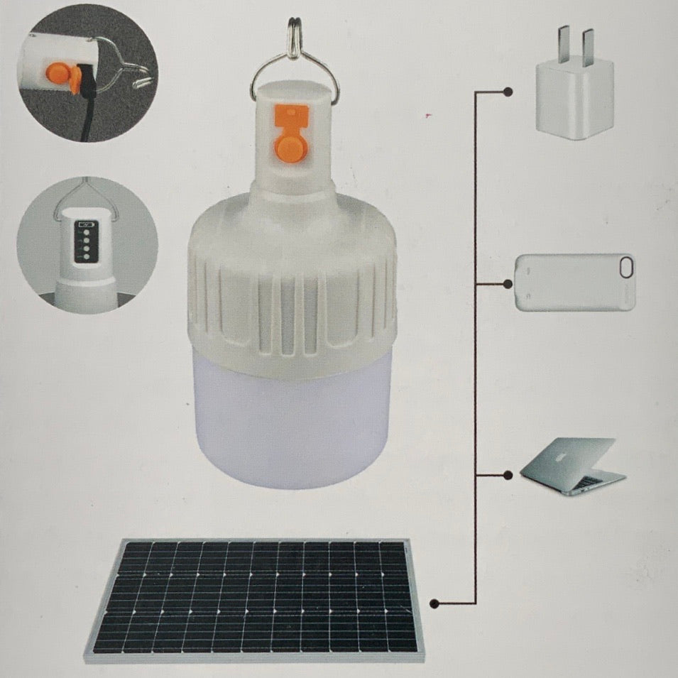 Foco LED de 18 W recargable por solar y cable V8 con tres modos - foto 2