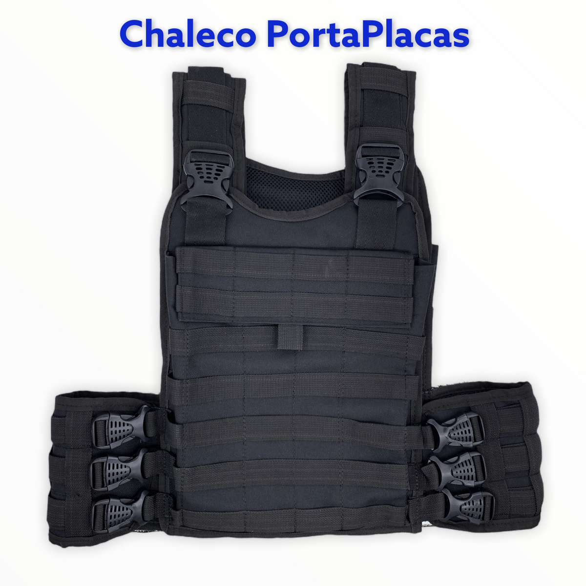 Chaleco porta placas liso con sistema Molle y área para parches